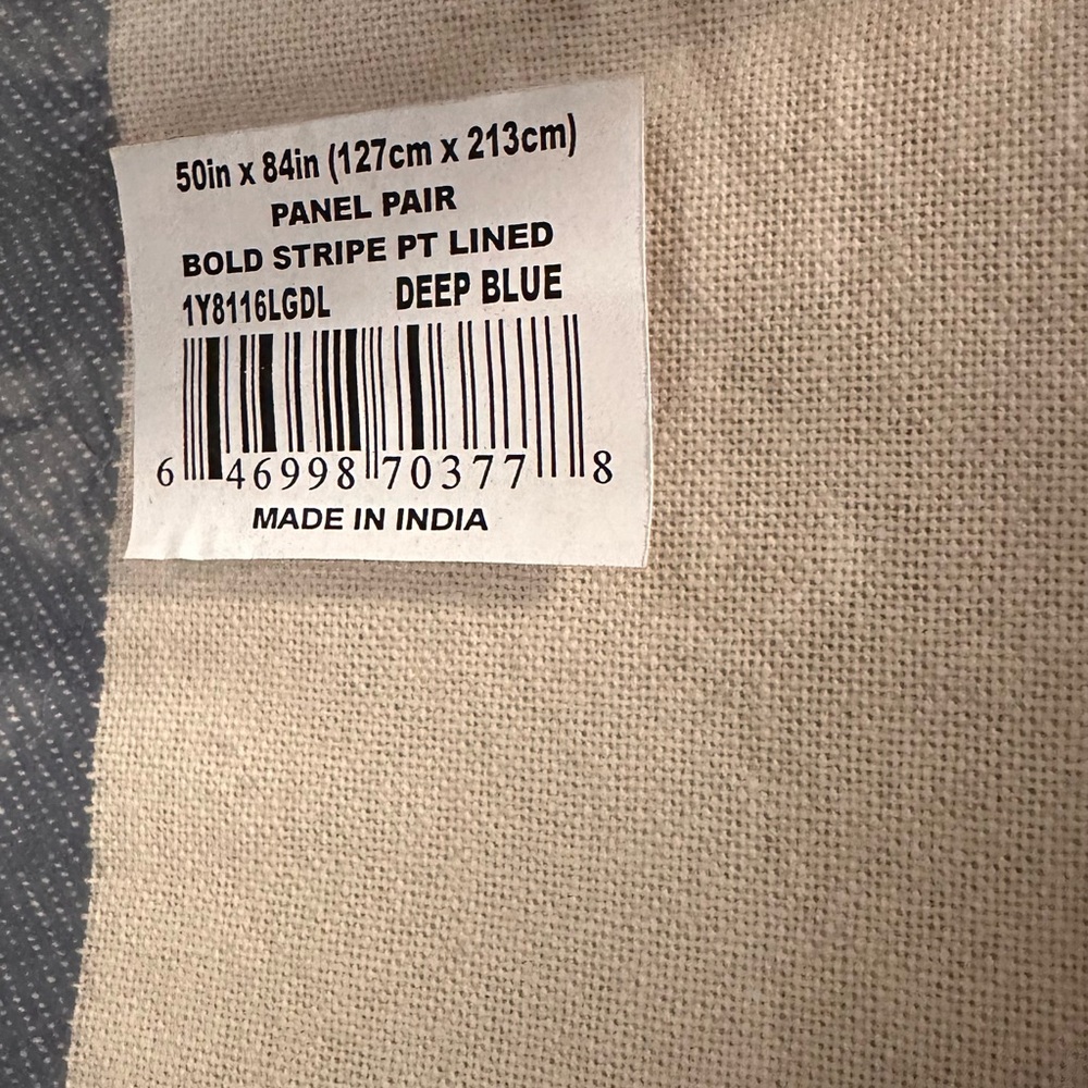 Tommy Hilfiger Neutral Stripe Curtain Panels in Cream, Brown & Blue - Picture 10 of 11